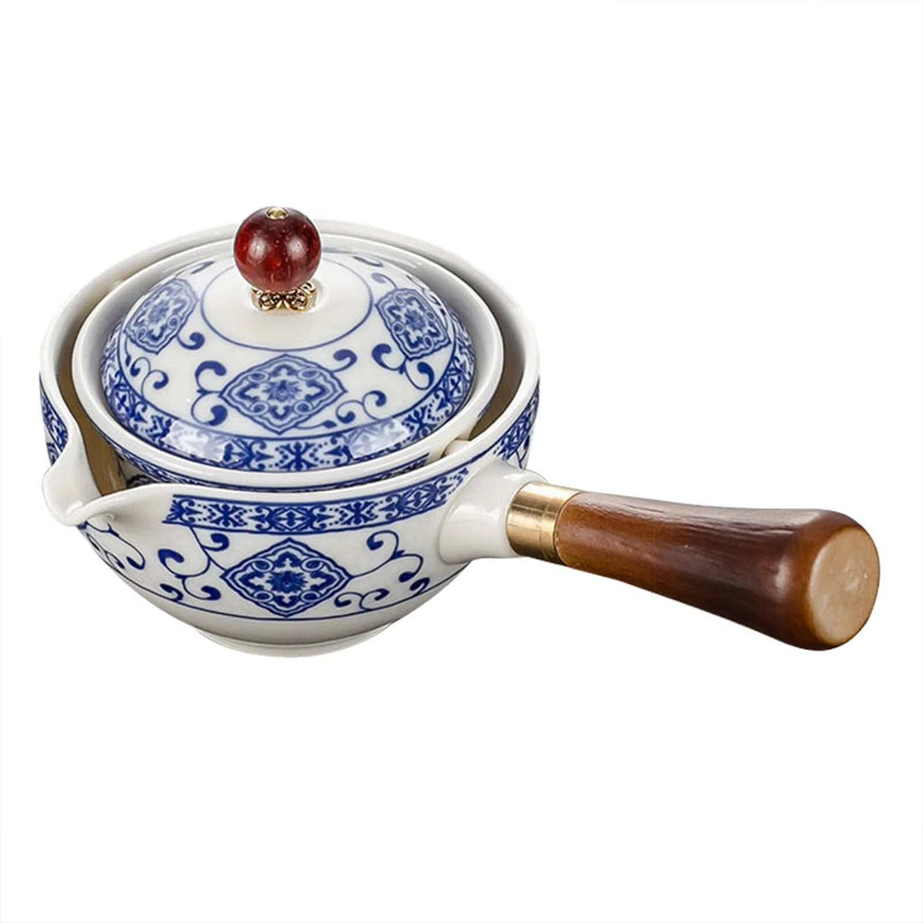Porcelain Gongfu 360-Degree Rotation Tea Pot