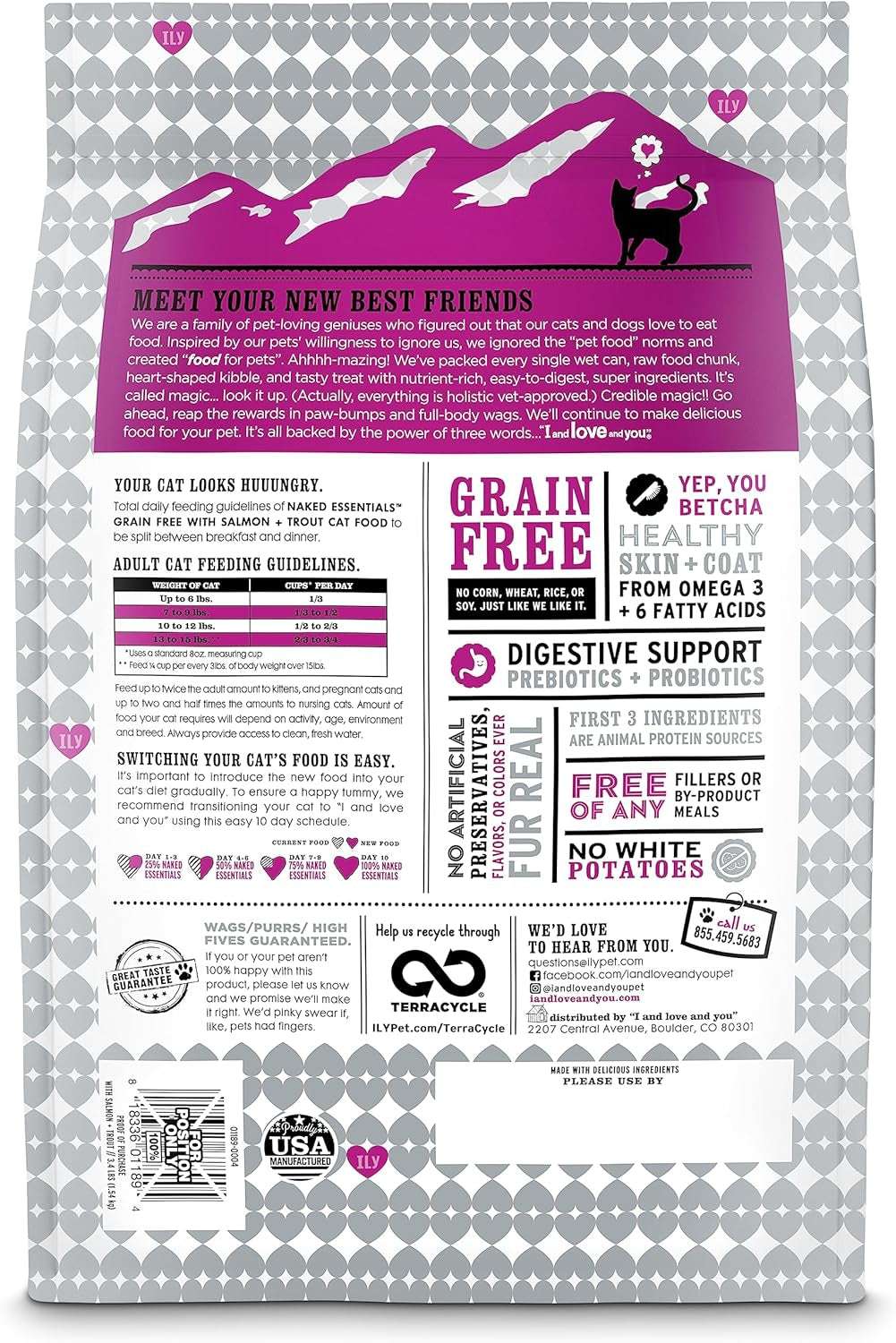 Naked Essentials Dry Cat Food - Salmon + Trout - Grain Free, Real Meat, No Fillers, Prebiotics + Probiotics