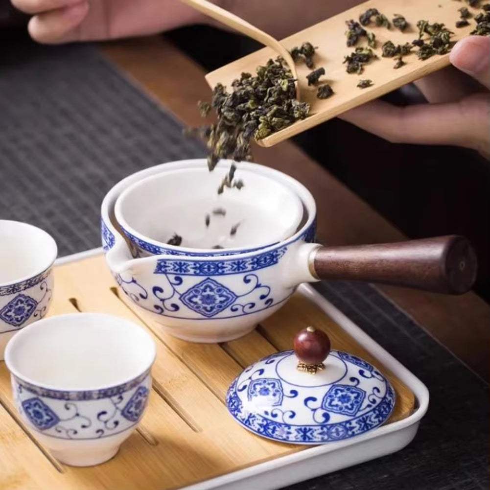 Porcelain Gongfu 360-Degree Rotation Tea Pot