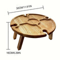 All Natural Collapsible Charcuterie Board Table With Glass Holders