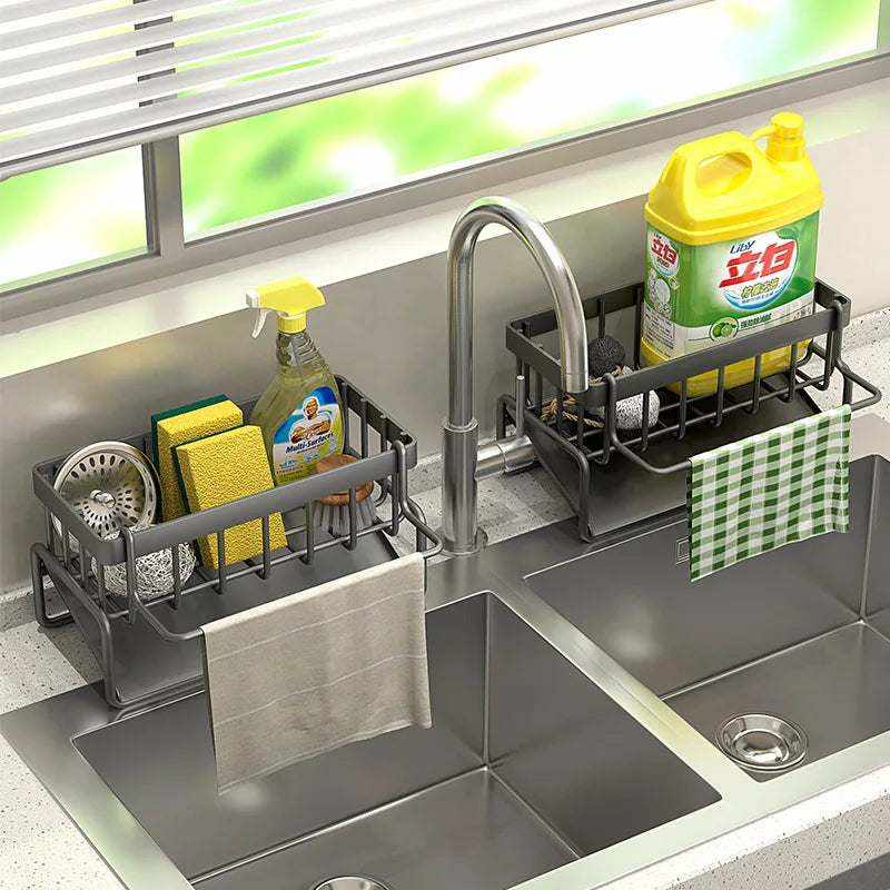 Kitchen Sink Drain Rack – Stainless Steel Sponge holder & Soap Holder.