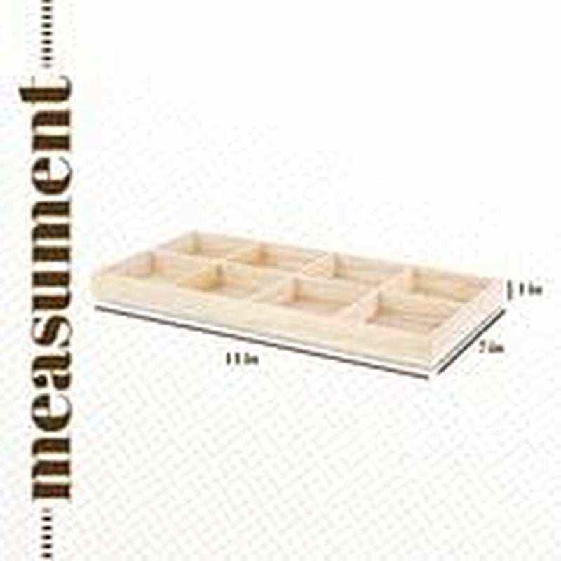 Wooden Tray with 8 Sections – 2 Pack Rectangular Tray Chip and Dip Platter – Divided Serving Tray for Appetizers & Snacks – Veggie Platter - Food Trays for Party Montessori Wooden Trays - 7”X14”X1.25”