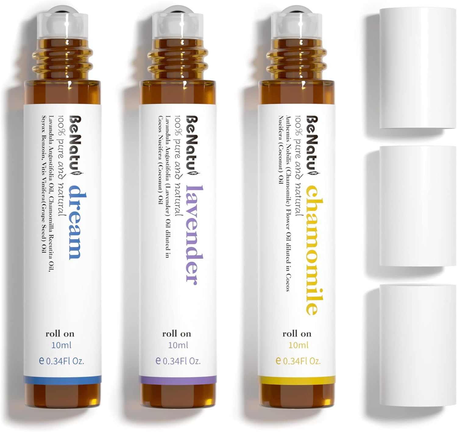 Essential Oils Set Natural Aromatherapy Roll on Blends for Massage, Body Skin Care, Home - Relaxation Fragrance Roller Gift for Women and Men