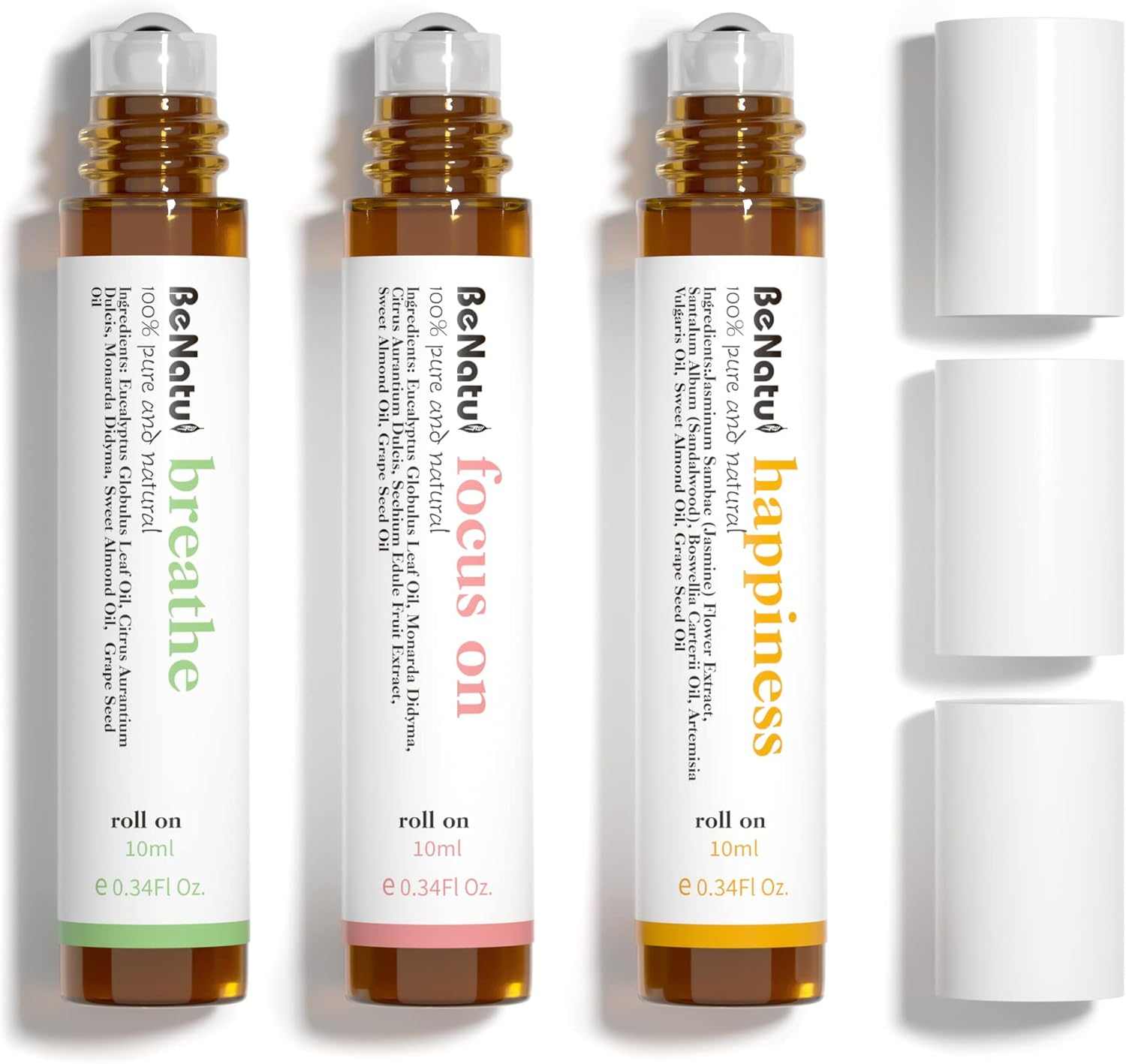 Essential Oils Set Natural Aromatherapy Roll on Blends for Massage, Body Skin Care, Home - Relaxation Fragrance Roller Gift for Women and Men