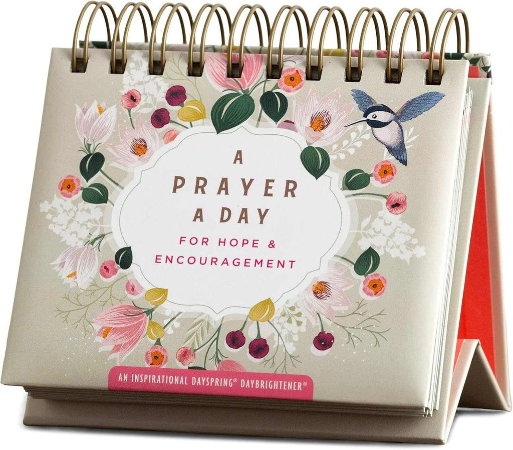 A Prayer a Day perpetual calendar with floral design for hope and encouragement