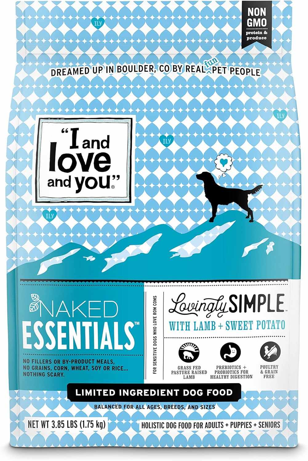 Naked Essentials Dry Dog Food for Puppies - Chicken + Lentils - High Protein, Real Meat, No Fillers, Prebiotics + Probiotics, 4Lb Bag