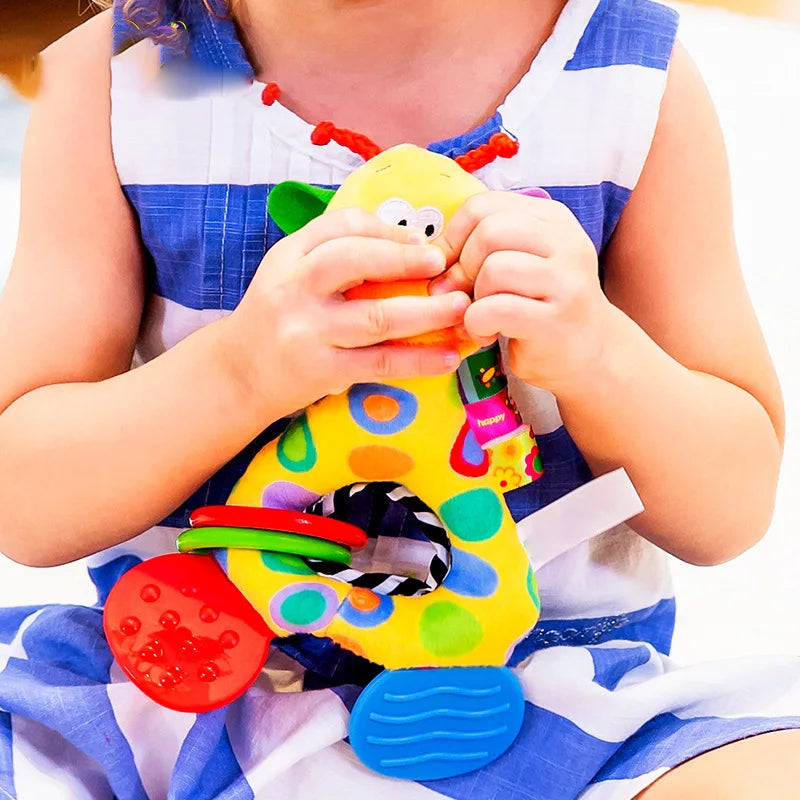Rattles Animal Giraffe Baby Soft Stuffed Doll Teether Doll Cute Kids Infant Baby Teething Toys for Newborn Sensory Plush Toys