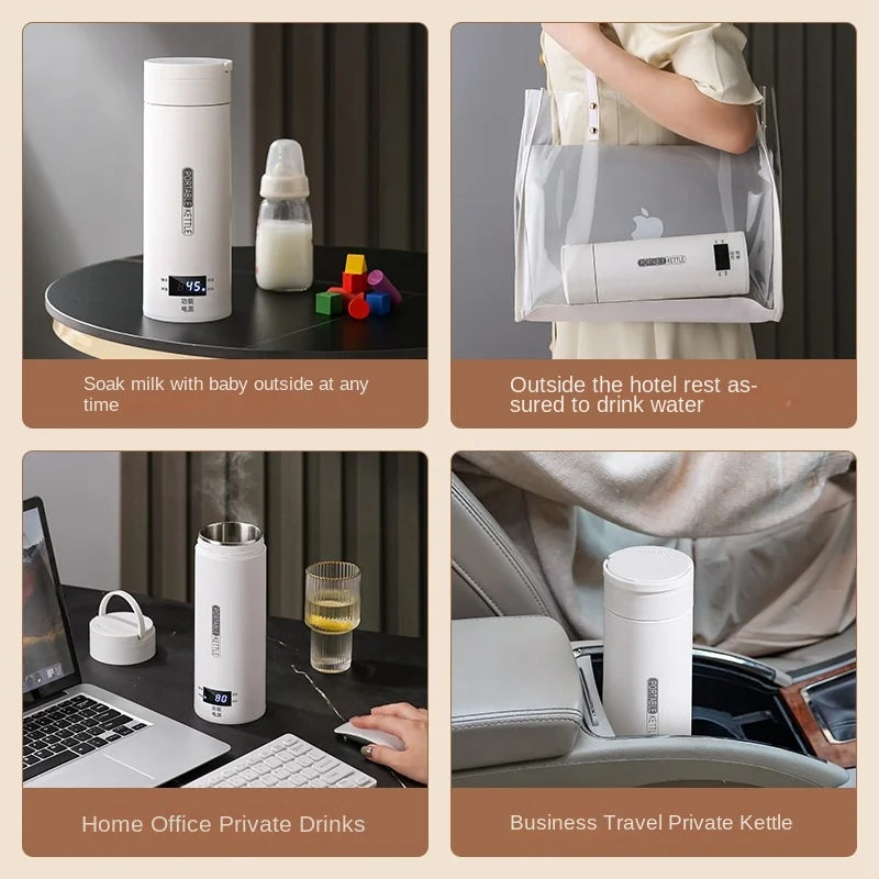 500ML Travel Electric T Kettle Fast Boiling Water Portable Baby Milk Warmer Kettle 304 Stainless Steel Thermo Kettles