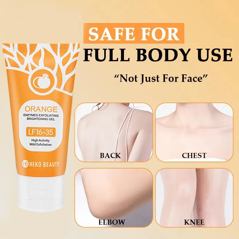 Orange Exfoliating Gel 50G, Exfoliation, Dead, Removal Deeply Cleansing, Long-Lasting,Moisture Cleanses Pores,Safe for Full Body