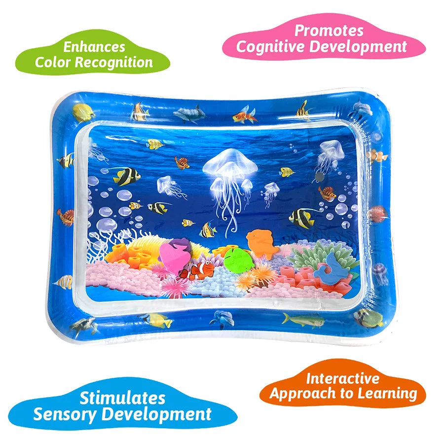 Baby Water Play Mat Inflatable Cushion PVC Infant Tummy Time Toddler Water Pad for Kids Early Education Developing Activity Toys