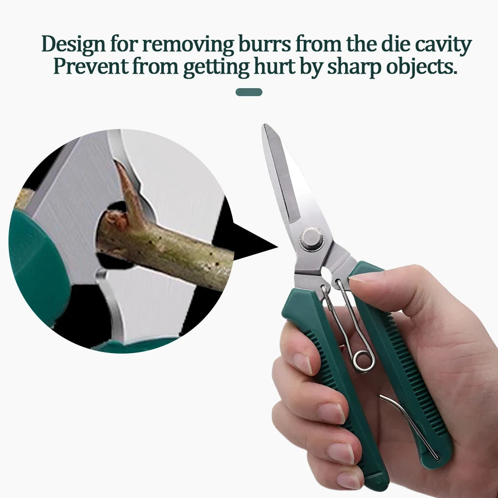 190Mm Garden Pruning Shears for Bonsai, Straight Head, Stainless Steel Blade, Non-Slip Handle, Handy Trimming Tool for Home Use