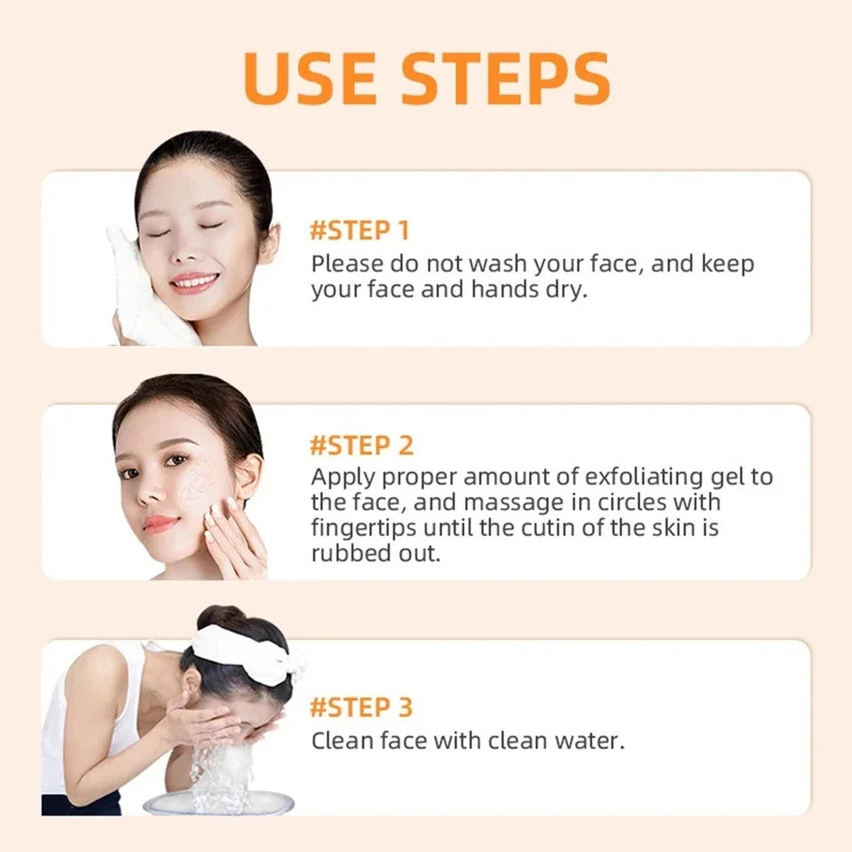 Orange Exfoliating Gel 50G, Exfoliation, Dead, Removal Deeply Cleansing, Long-Lasting,Moisture Cleanses Pores,Safe for Full Body