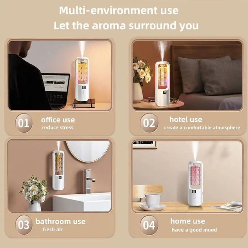 50Ml Wall Mounted Aroma Diffuser Essential Oils Diffuser with Time Setting Air Purifying Fragrance Diffusing for Bedroom Toilet