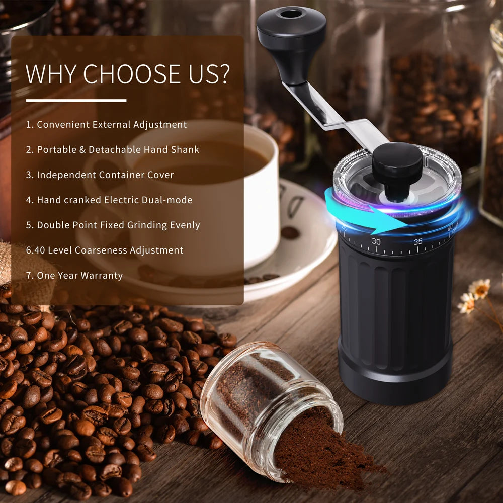 Manual Coffee Grinder External Scale 40 Gear Adjustable Ceramic Grinding Core High-Quality Professional Home Coffee Making Tool