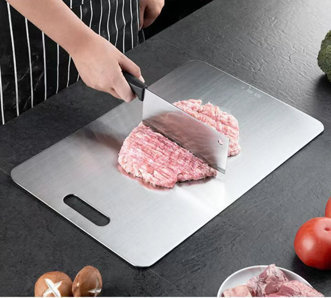 5 Size 304 Stainless Steel Thickened Cutting Board Antibacterial Mildew-Proof Kneading Dough Board Kitchen Fruit Vegetable