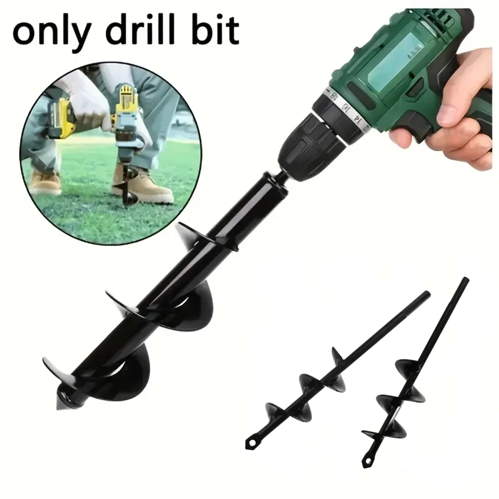 Garden Auger Spiral Drill Bit with 3/8" Hex Drive Drill Planting Hole Digger Tool Loose Soil Drill Bit Accessories