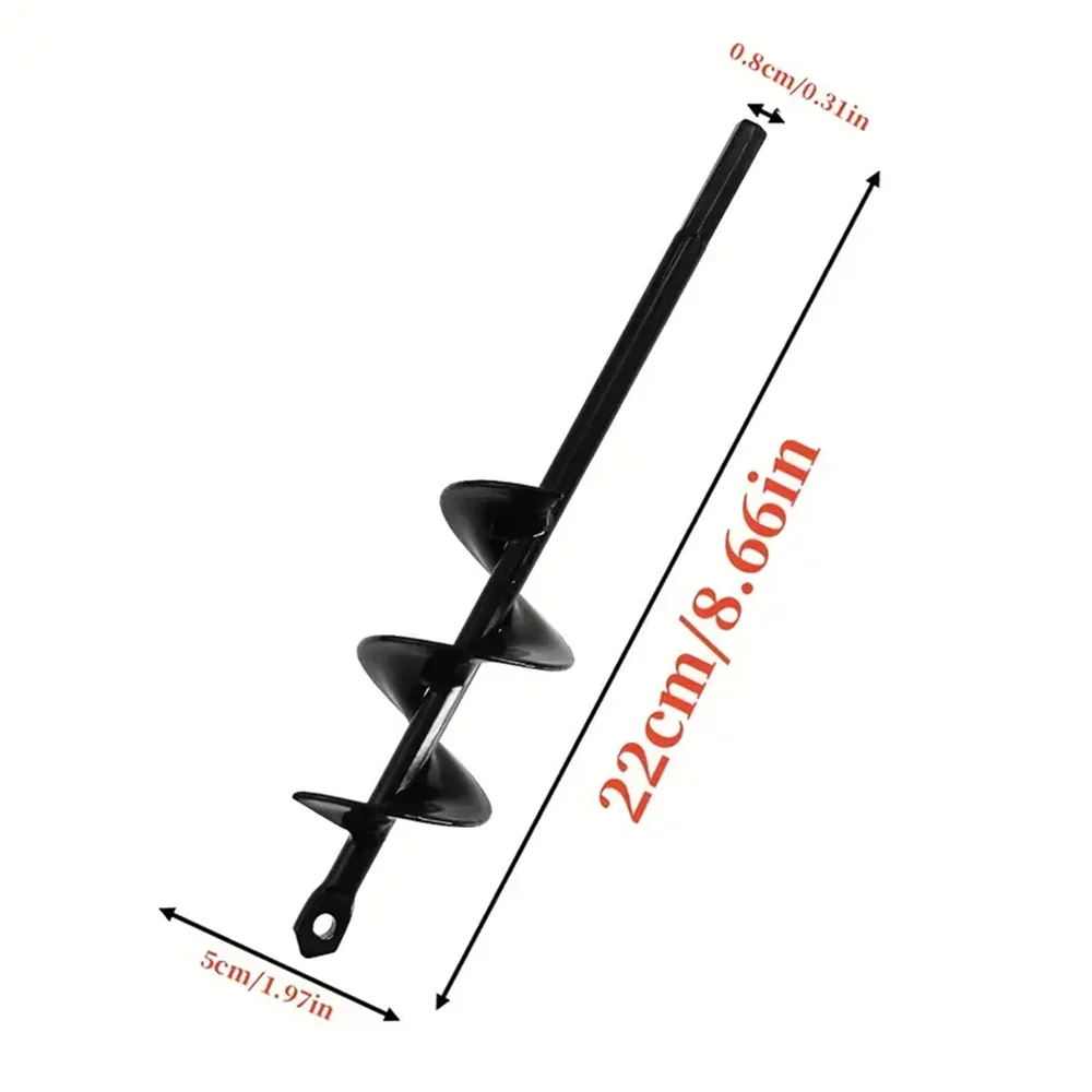 Garden Auger Spiral Drill Bit with 3/8" Hex Drive Drill Planting Hole Digger Tool Loose Soil Drill Bit Accessories