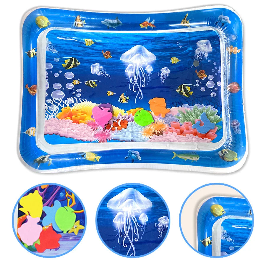 Baby Water Play Mat Inflatable Cushion PVC Infant Tummy Time Toddler Water Pad for Kids Early Education Developing Activity Toys