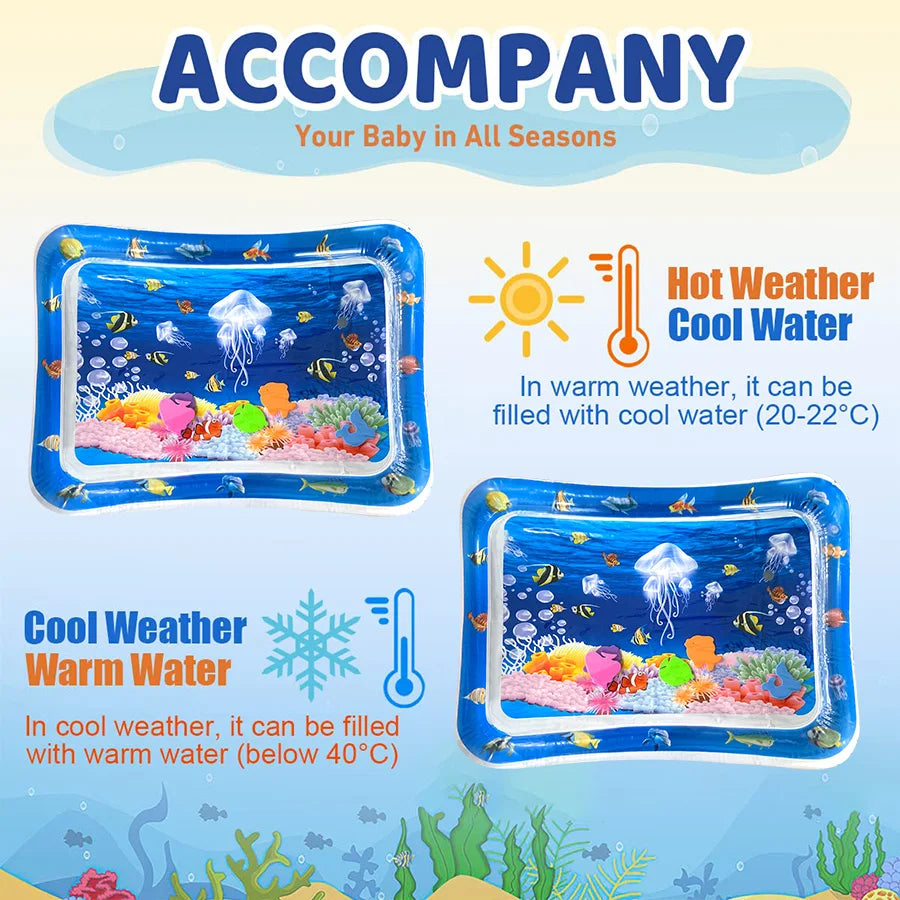 Baby Water Play Mat Inflatable Cushion PVC Infant Tummy Time Toddler Water Pad for Kids Early Education Developing Activity Toys