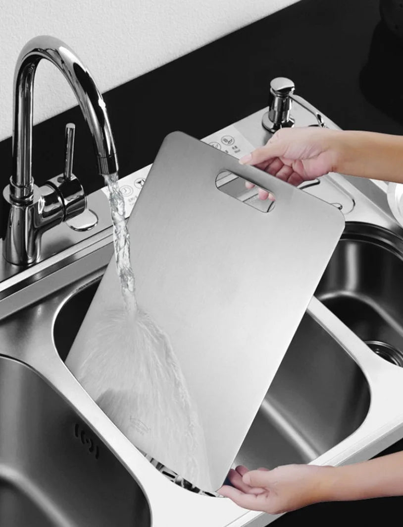 5 Size 304 Stainless Steel Thickened Cutting Board Antibacterial Mildew-Proof Kneading Dough Board Kitchen Fruit Vegetable