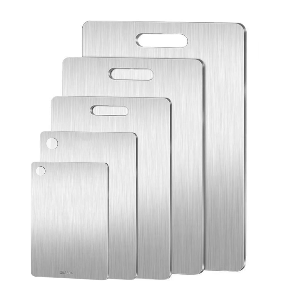 5 Size 304 Stainless Steel Thickened Cutting Board Antibacterial Mildew-Proof Kneading Dough Board Kitchen Fruit Vegetable