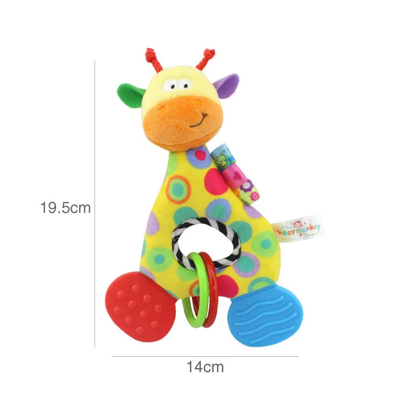 Rattles Animal Giraffe Baby Soft Stuffed Doll Teether Doll Cute Kids Infant Baby Teething Toys for Newborn Sensory Plush Toys