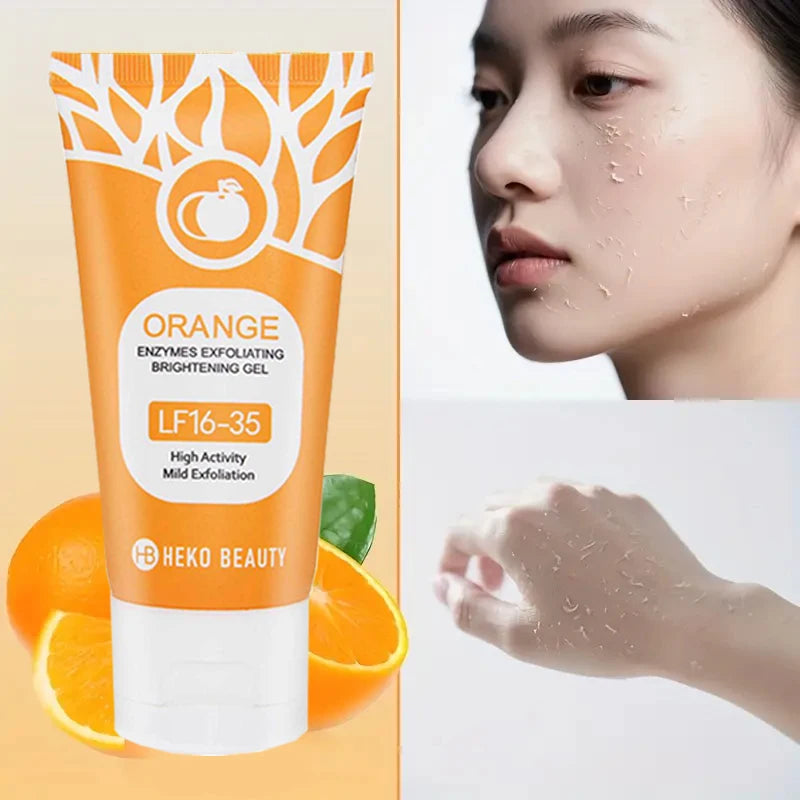 Orange Exfoliating Gel 50G, Exfoliation, Dead, Removal Deeply Cleansing, Long-Lasting,Moisture Cleanses Pores,Safe for Full Body