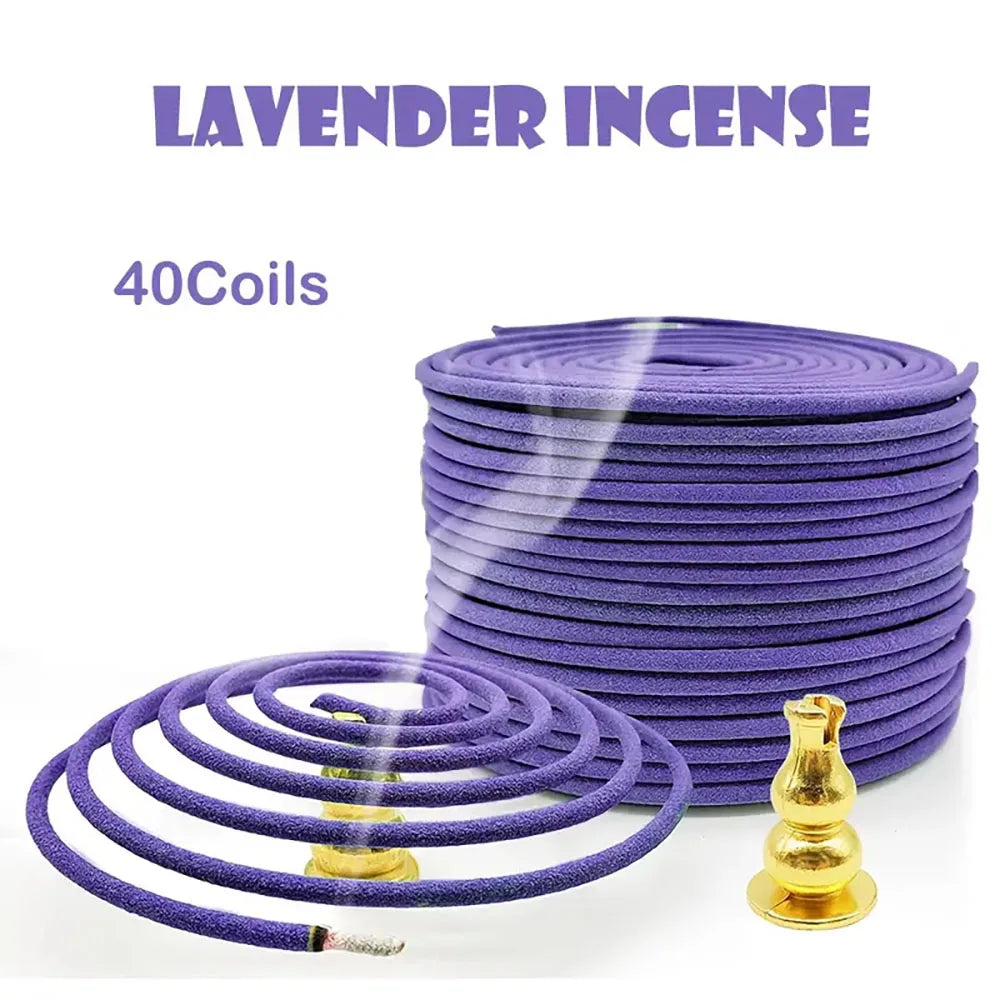 40 Lavender Aromatherapy Coils, Long-Lasting Fragrance Spices Suitable for Air Purification, Yoga, Meditation