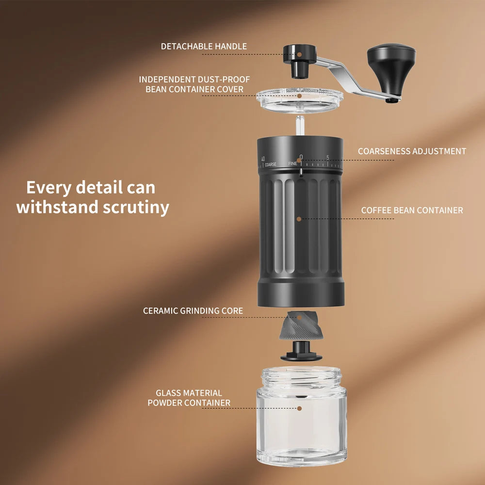 Manual Coffee Grinder External Scale 40 Gear Adjustable Ceramic Grinding Core High-Quality Professional Home Coffee Making Tool