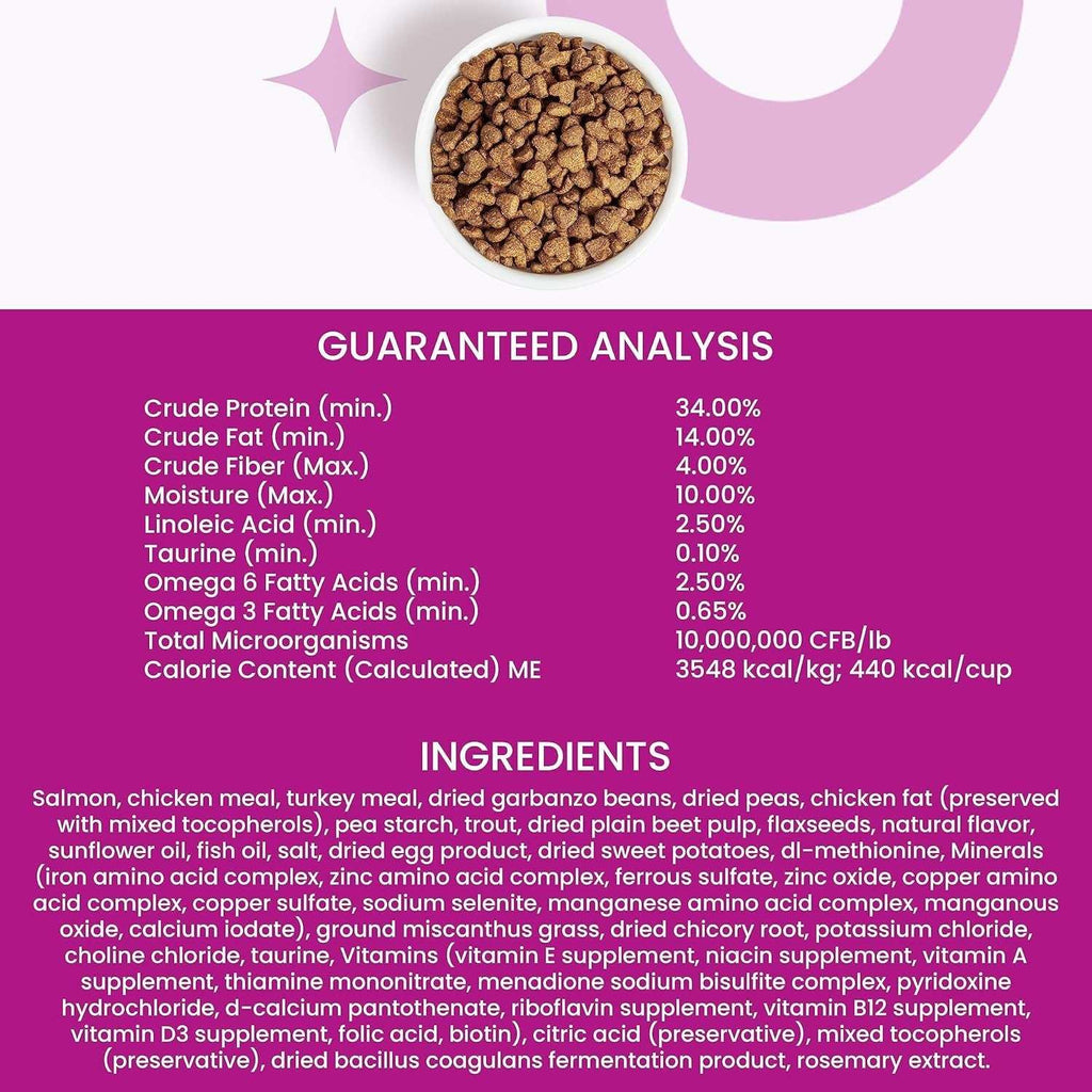 Naked Essentials Dry Cat Food - Salmon + Trout - Grain Free, Real Meat, No Fillers, Prebiotics + Probiotics