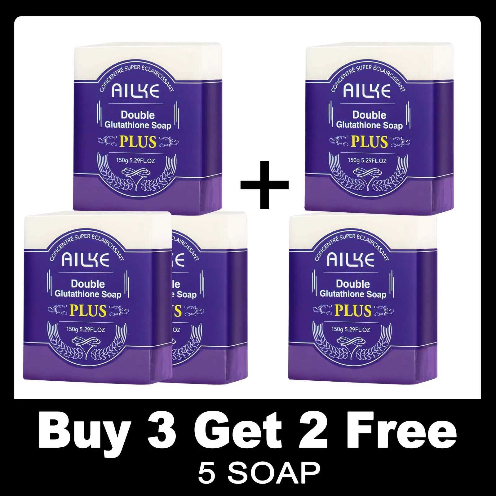 Double Glutathione plus Whitening Soap Bar, Reduce Dark Spots, Deep Clean Skin, Natural Lavender Scented for Face & Body
