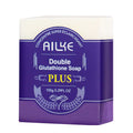Double Glutathione Plus whitening soap bar with natural lavender scent for deep skin cleansing and brightening.