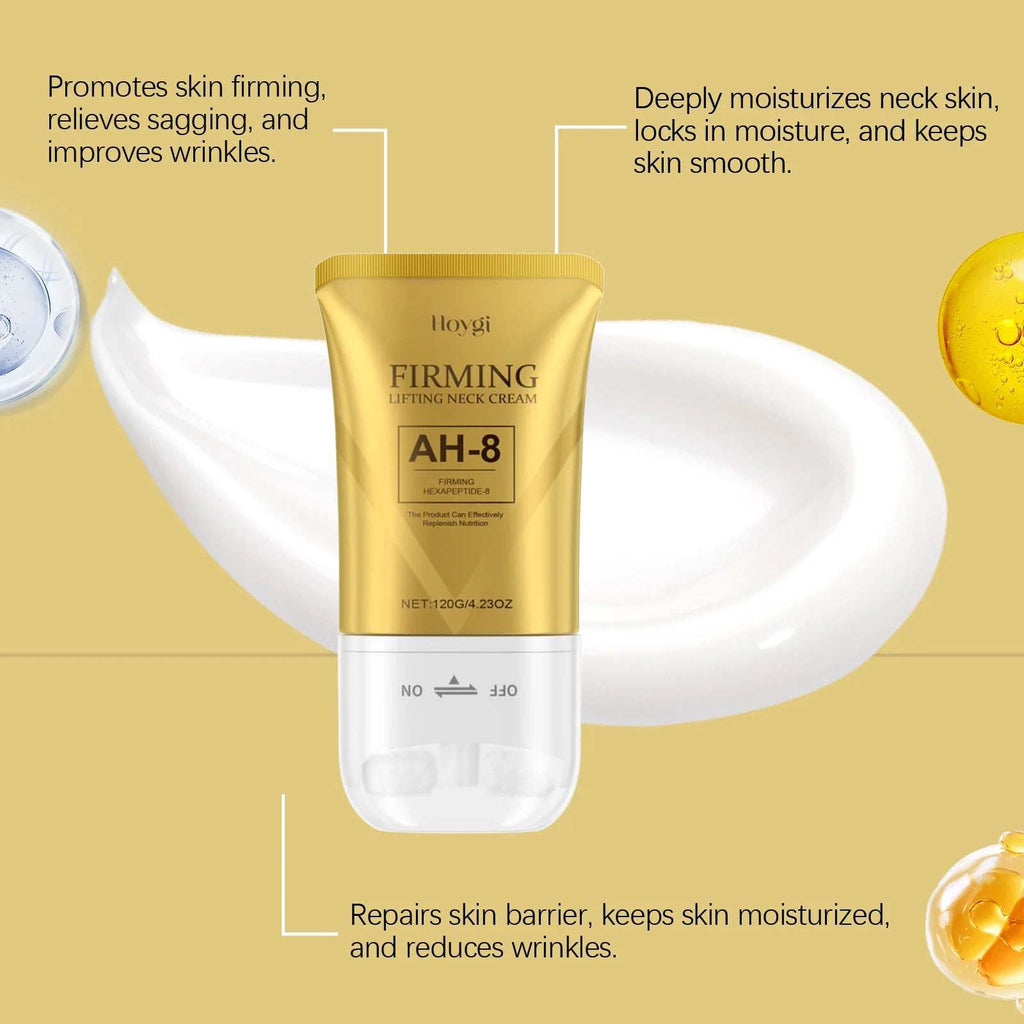 AH-8 Firming Neck Cream with Roller Moisturizing Tightening Lotion Jawline Double Chin Lifting Massage anti Aging Neck Skin Care