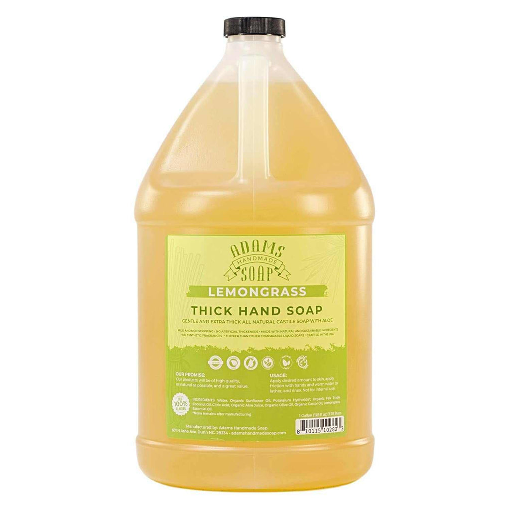 Thick Organic Castile Liquid Hand Soap 1 Gallon Refill - Lemongrass...